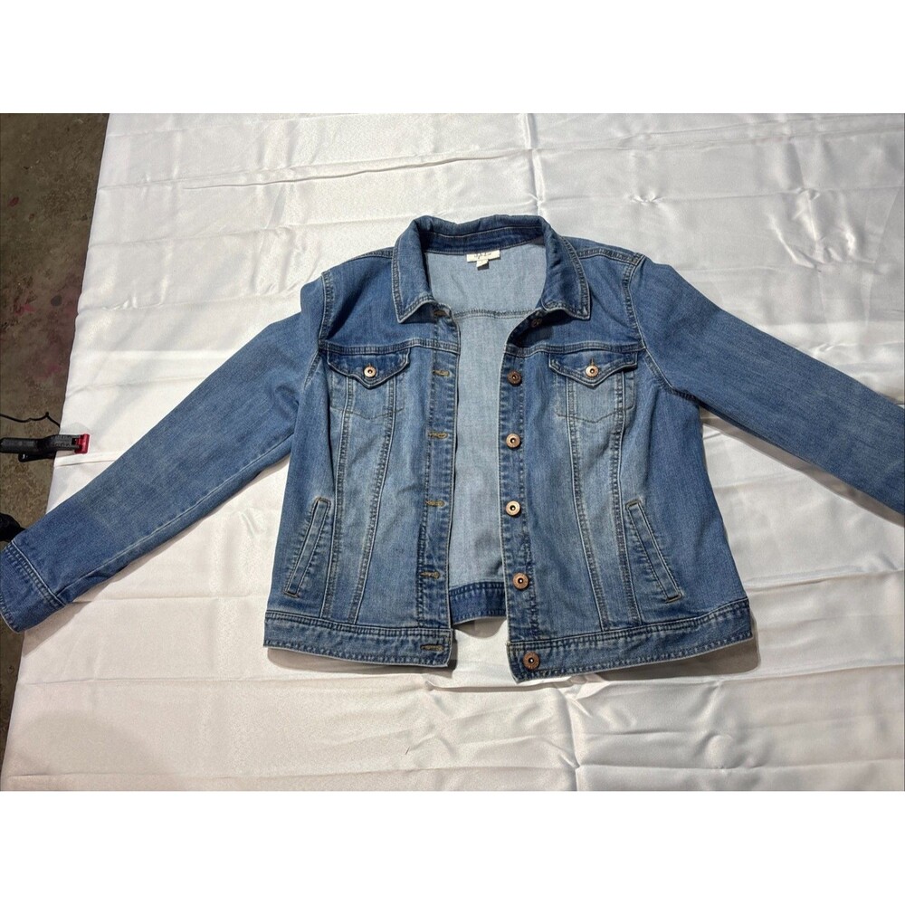 Style & Co. Daisy Blue  Denim Stretch  Jacket Size Large L